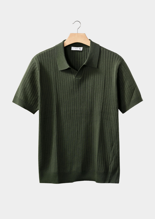 Polo a Righe con Colletto Aperto | Ideale per Uso Estivo