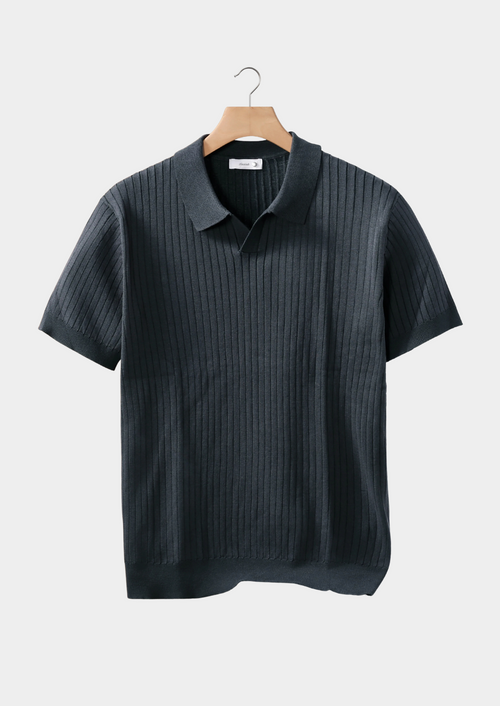 Polo in Maglia a Coste Senza Bottoni | Eleganza Estiva
