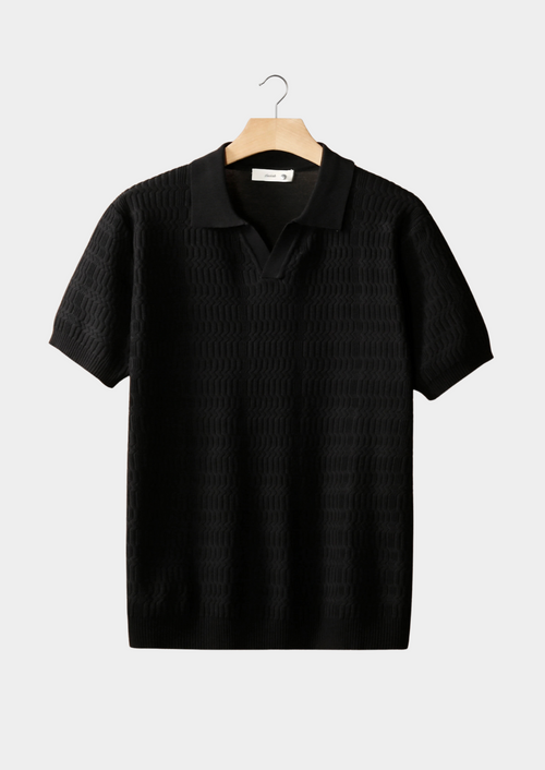 Polo con Motivo Geometrico Senza Bottoni | Stile Estivo