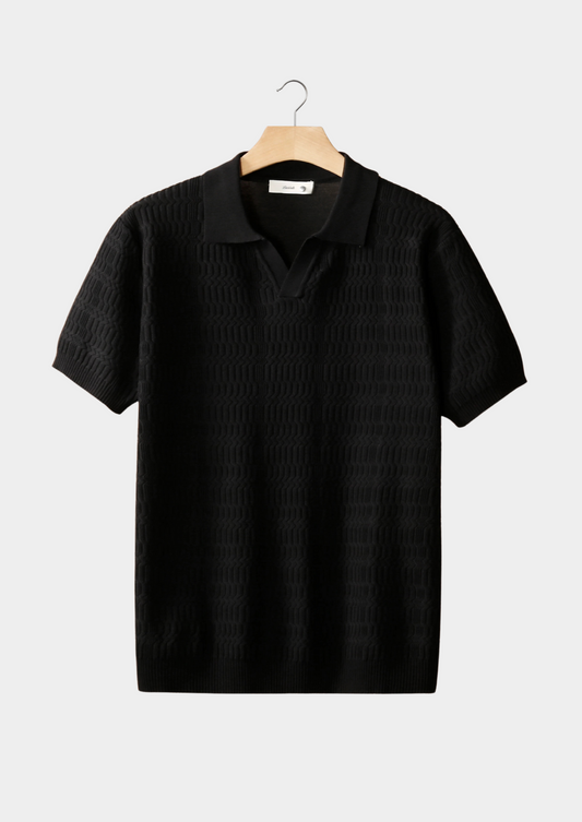 Polo con Motivo Geometrico Senza Bottoni | Stile Estivo