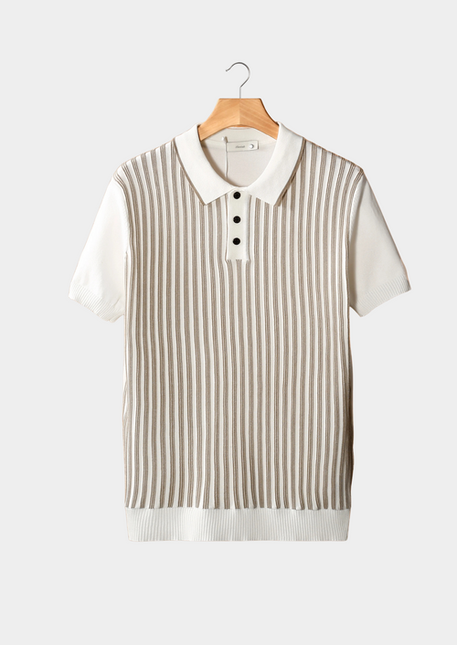 Polo a Strisce Verticali in Tessuto Leggero | Stile Estivo