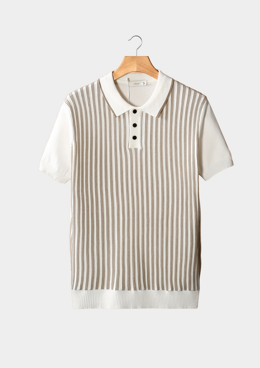 Polo a Strisce Verticali in Tessuto Leggero | Stile Estivo