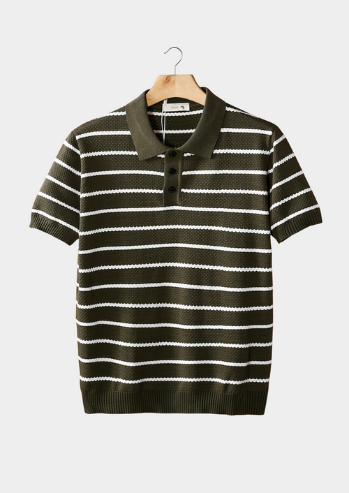 Polo a Righe in Maglia con Bottoni | Stile Estivo Versatile