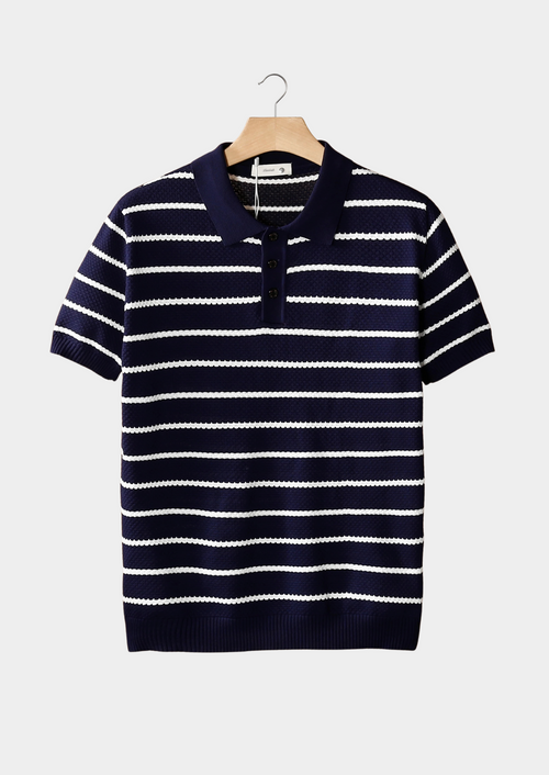 Polo a Righe in Maglia con Bottoni | Stile Estivo Casual