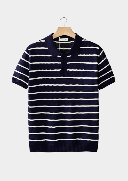 Polo a Righe in Maglia con Bottoni | Stile Estivo Casual