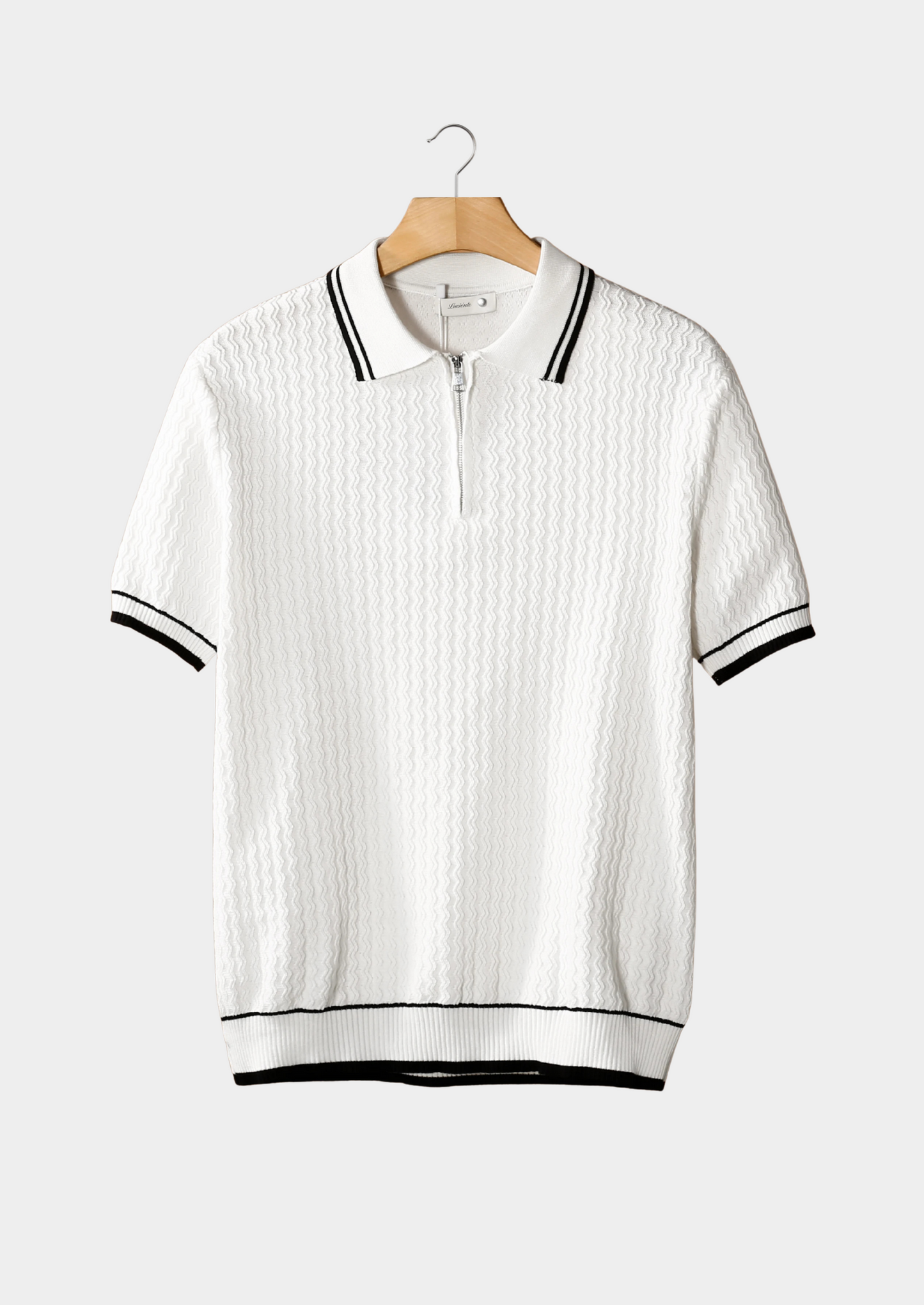 Polo con Zip e Texture Wavy | Ideale per Look Estivi Casual