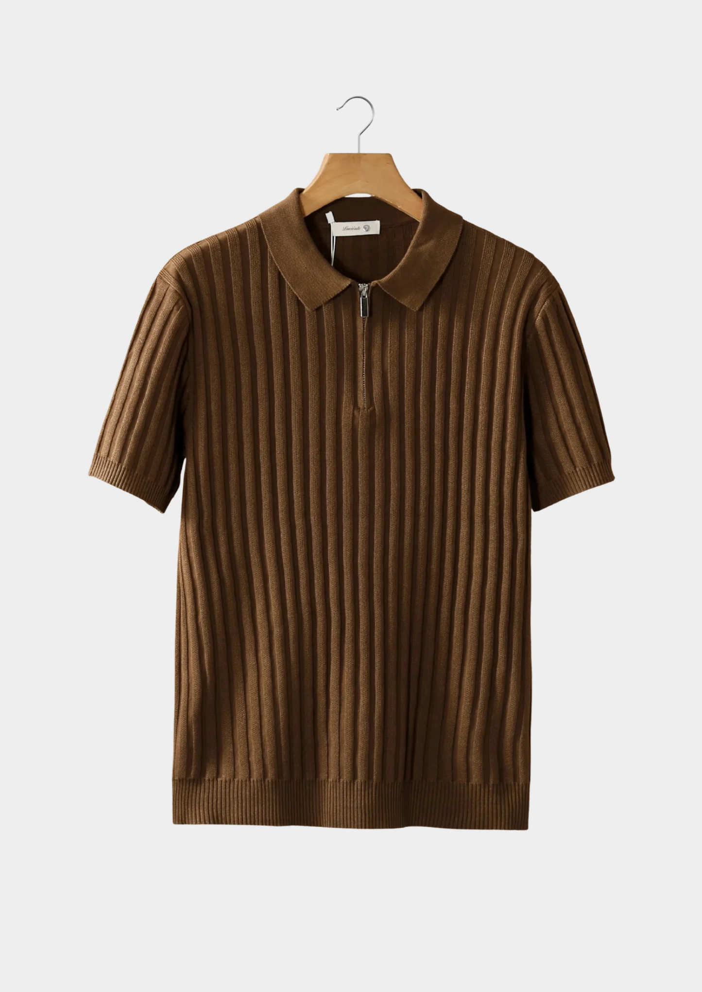 Polo a Costine con Zip e Maniche Corte con Vestibilità Regolare | Ideale per Uso Estivo