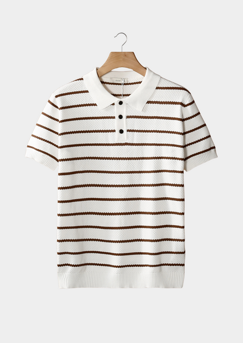 Polo con Bottoni e Texture a Righe | Ideale per Look Estivi Casual