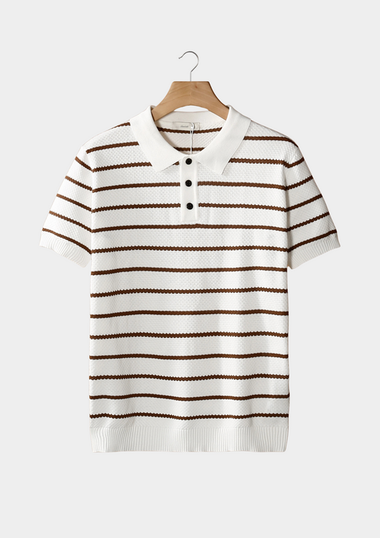 Polo con Bottoni e Texture a Righe | Ideale per Look Estivi Casual