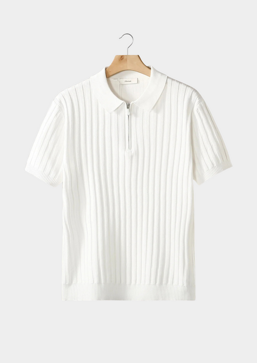 Polo con Zip e Maniche Corte con Vestibilità Regolare | Ideale per Look Estivi Casual e Raffinati