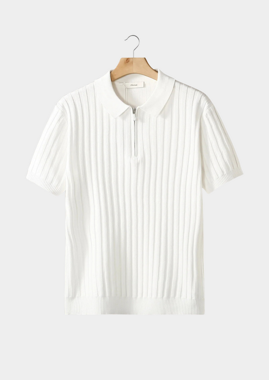 Polo con Zip e Maniche Corte con Vestibilità Regolare | Ideale per Look Estivi Casual e Raffinati