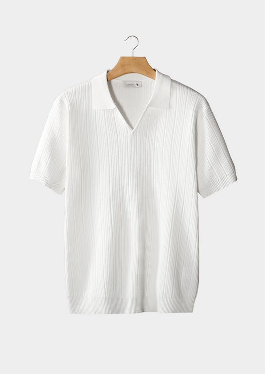Polo a Righe con Colletto Aperto e Maniche Corte con Vestibilità Regolare | Ideale per Uso Estivo