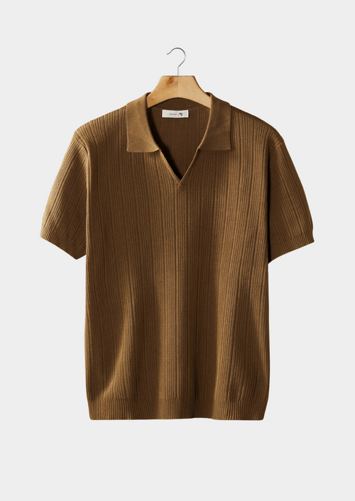 Polo Rigata con Colletto Aperto e Maniche Corte con Vestibilità Regolare | Ideale per Uso Estivo