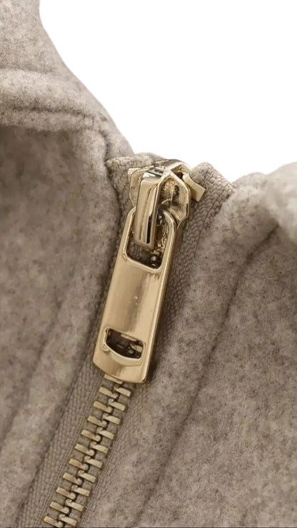 Giacca con Zip e Colletto a Revers con Vestibilità Svasata | Ideale per Uso Quotidiano e Lavoro