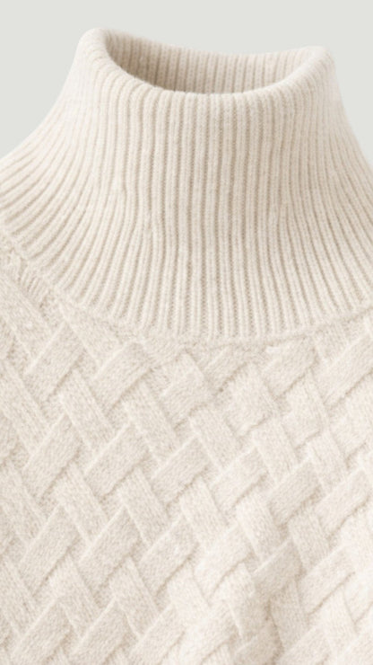 Maglione Collo Alto con Motivo Geometrico e Maniche Lunghe | Ideale per la Stagione Invernale