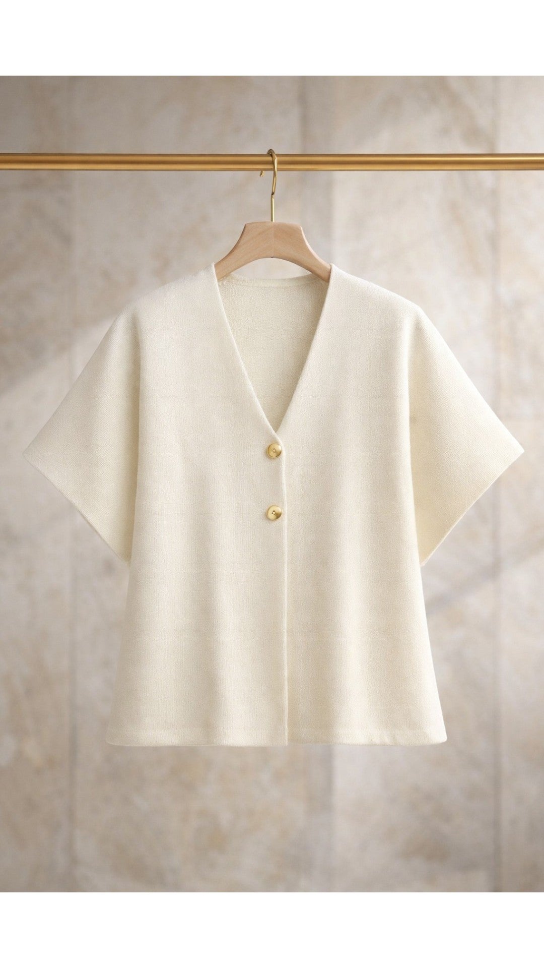 Cardigan Cropped con Bottoni e Scollo a V | Ideale per Outfit Estivi con Vita Alta