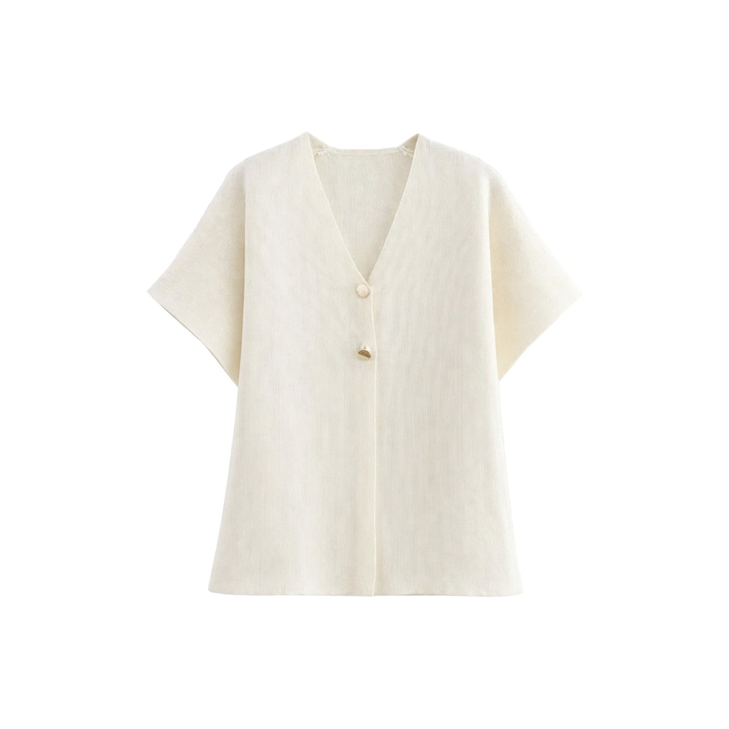 Cardigan Cropped con Bottoni e Scollo a V | Ideale per Outfit Estivi con Vita Alta