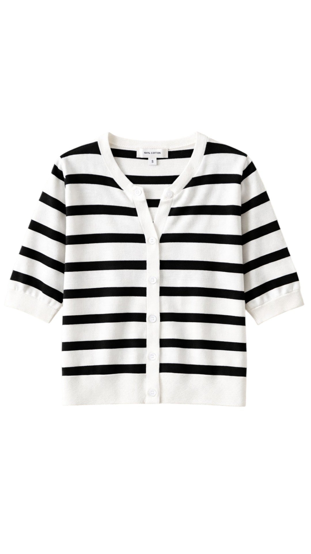 Cardigan con Bottoni e Scollatura V in 100% Cotone | Ideale per la Mezza Stagione