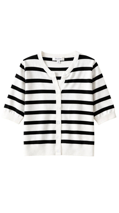 Cardigan con Bottoni e Scollatura V in 100% Cotone | Ideale per la Mezza Stagione