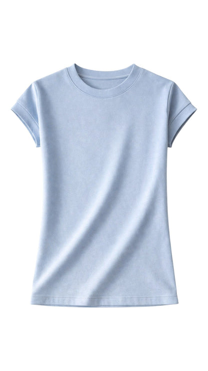 T-Shirt con Collo O e Maniche Corte in Cotone Mercerizzato | Ideale per Uso Quotidiano