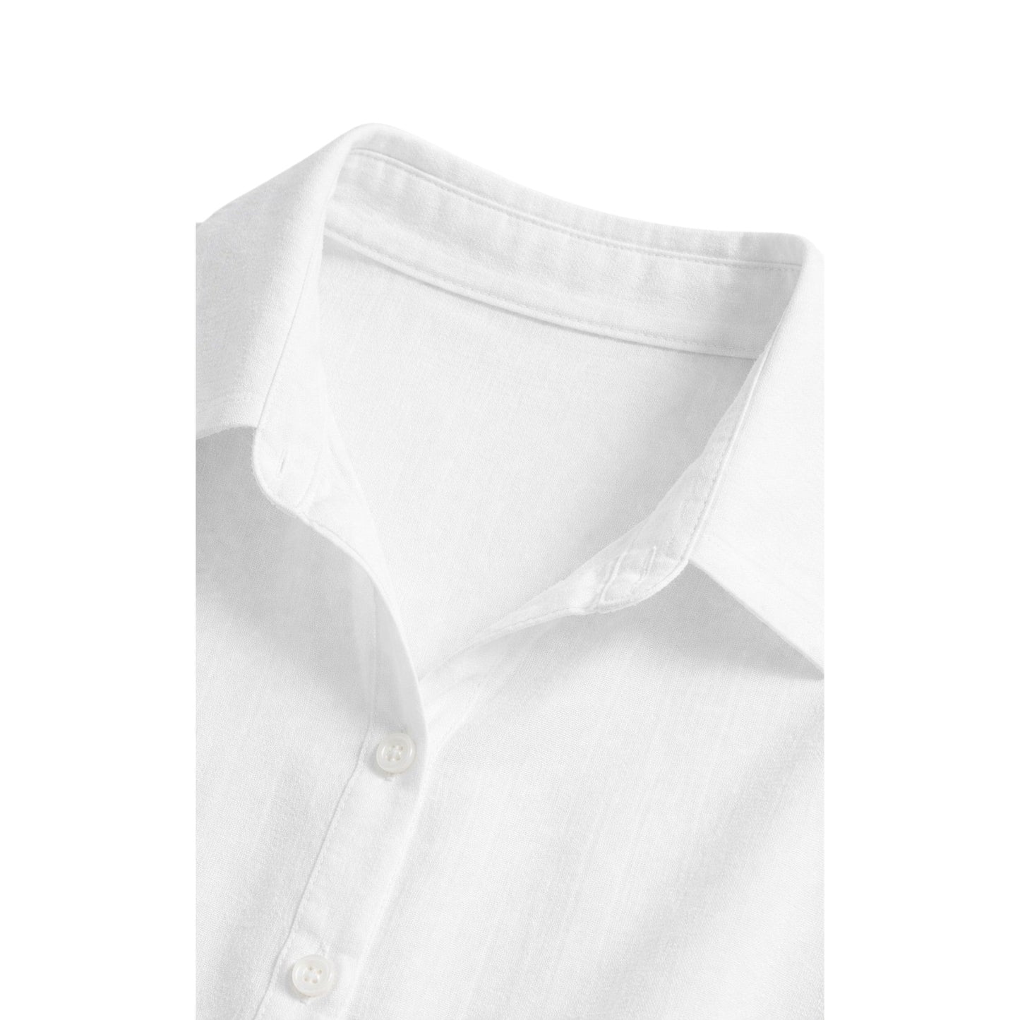 Camicia con Bottoni e Maniche Corte in Cotone e Lino | Ideale per la Stagione Estiva
