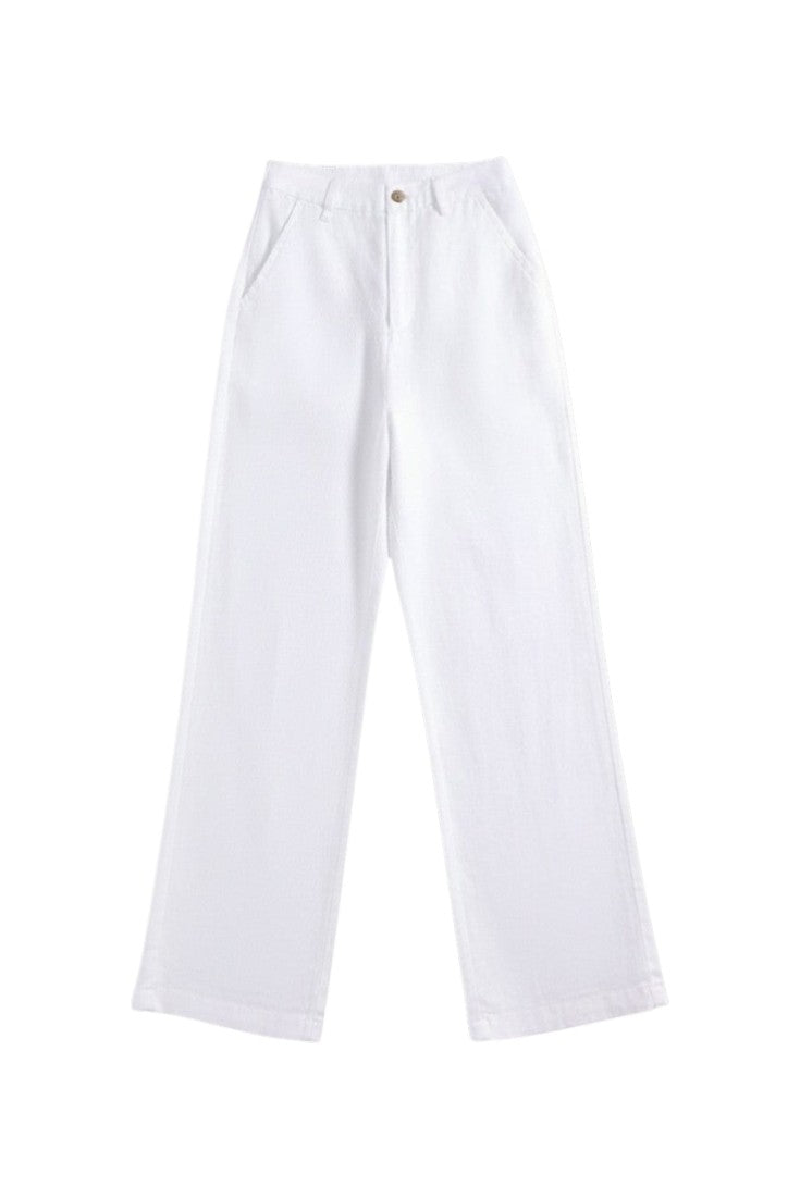 Pantaloni in Lino con Vita Elastica e Vestibilità Ampia | Ideali per Uso Quotidiano e Ufficio