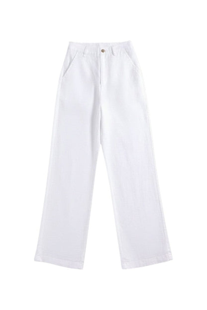 Pantaloni in Lino con Vita Elastica e Vestibilità Ampia | Ideali per Uso Quotidiano e Ufficio