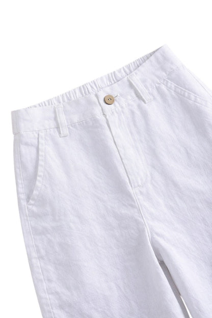 Pantaloni in Lino con Vita Elastica e Vestibilità Ampia | Ideali per Uso Quotidiano e Ufficio