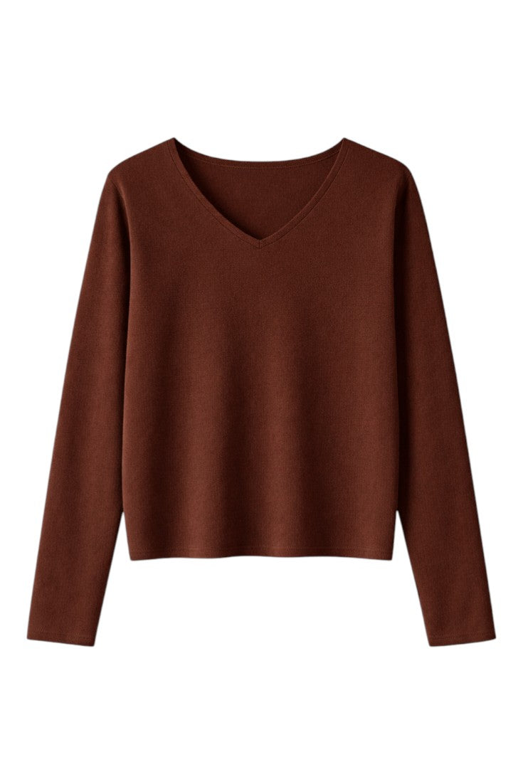 Maglia con Scollo V e Vestibilità Regolare in Misto Lana | Ideale per la Mezza Stagione