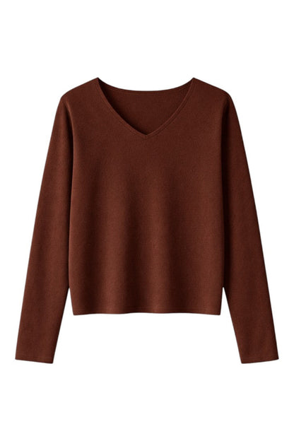 Maglia con Scollo V e Vestibilità Regolare in Misto Lana | Ideale per la Mezza Stagione