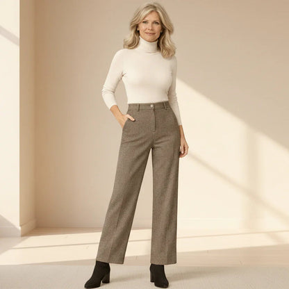 Pantaloni in Lana con Taglio Dritto e Vestibilità Regolare | Ideali per la Stagione Invernale