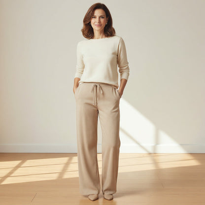 Pantaloni con Vita Elastica e Gamba Dritta con Vestibilità Comoda | Ideali per Uso Quotidiano