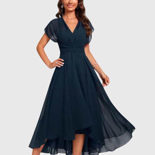Vestito A-Line con Scollo a V | Silhouette Svasata e Dettaglio Femminile