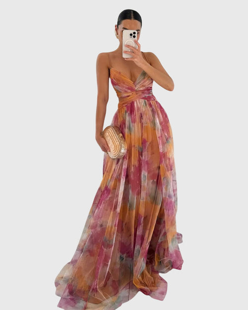 Vestito Maxi Floreale | Stampa Botanica e Linea Allungante