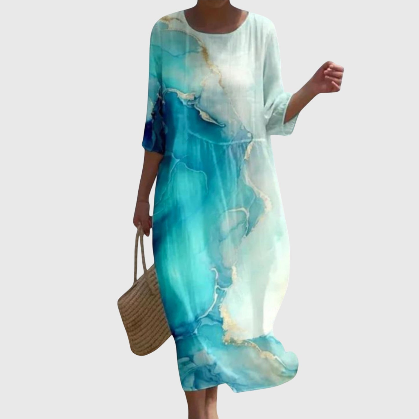 Abito Maxi Floreale Elegante | Stampa Botanica e Presenza Scenica