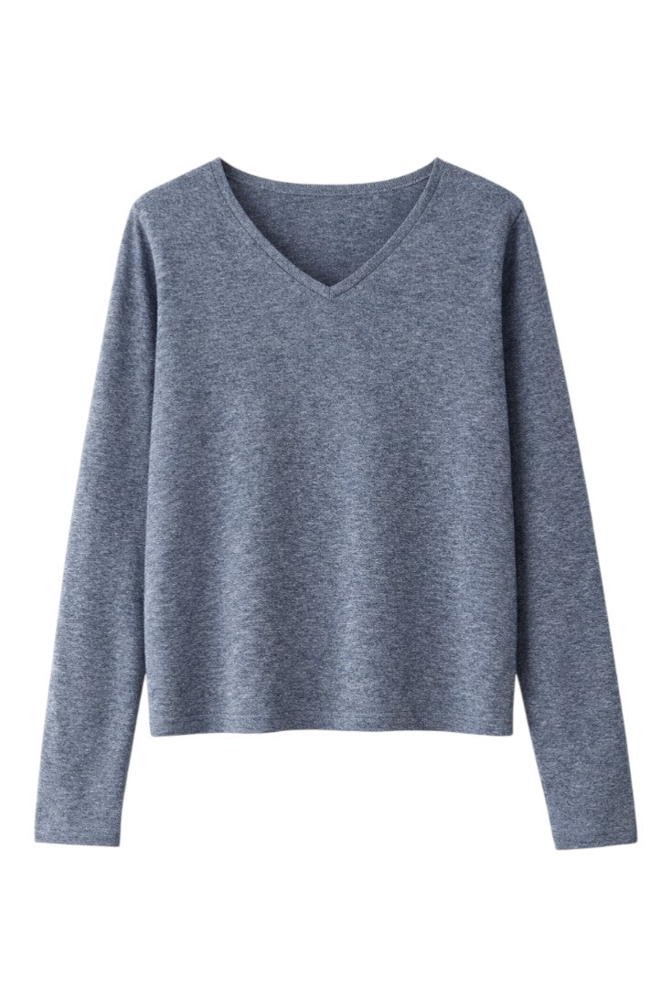 Maglia con Scollo V e Vestibilità Regolare in Misto Lana | Ideale per la Mezza Stagione