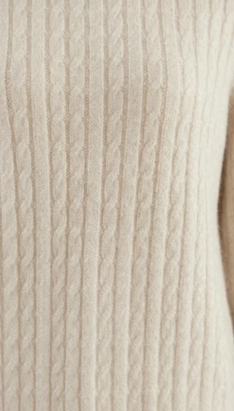 Maglione a Trecce con Collo Giro e Maniche Lunghe in Lana | Ideale per la Stagione Invernale