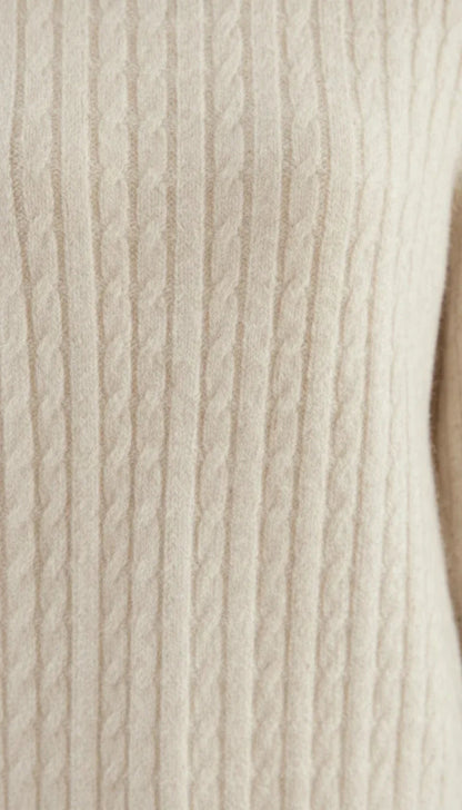 Maglione a Trecce con Collo Giro e Maniche Lunghe in Lana | Ideale per la Stagione Invernale