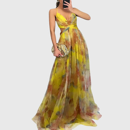 Vestito Maxi Floreale | Stampa Botanica e Linea Allungante
