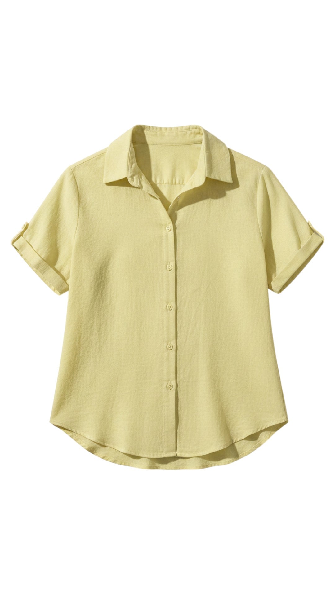Camicia con Bottoni e Maniche Corte in Cotone e Lino | Ideale per la Stagione Estiva