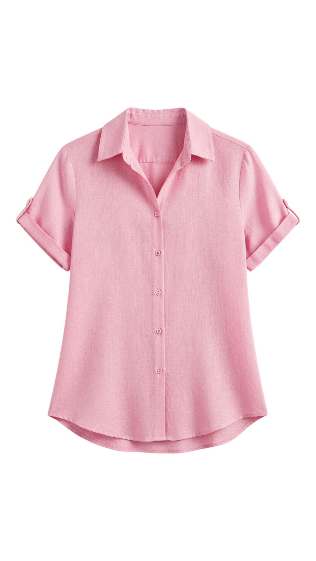 Camicia con Bottoni e Maniche Corte in Cotone e Lino | Ideale per la Stagione Estiva