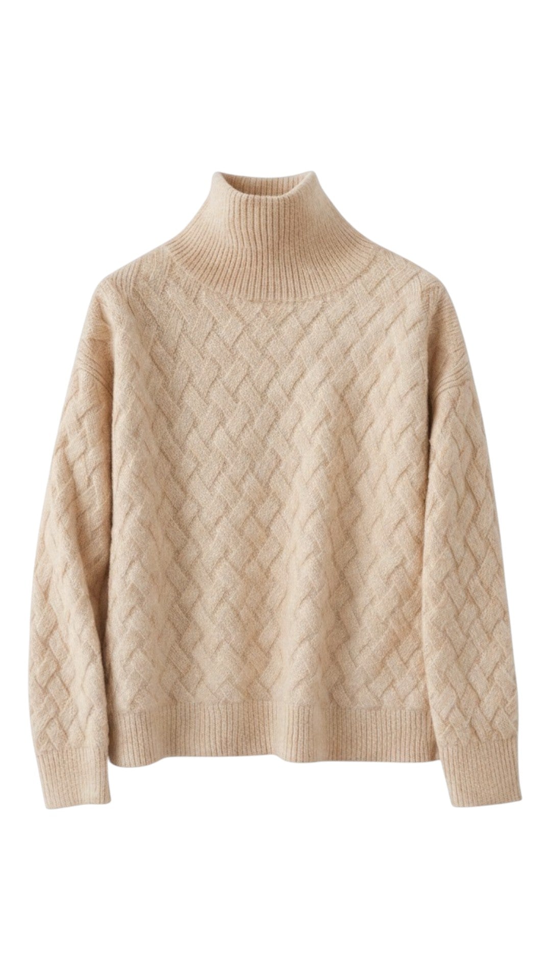 Maglione Collo Alto con Motivo Geometrico e Maniche Lunghe | Ideale per la Stagione Invernale