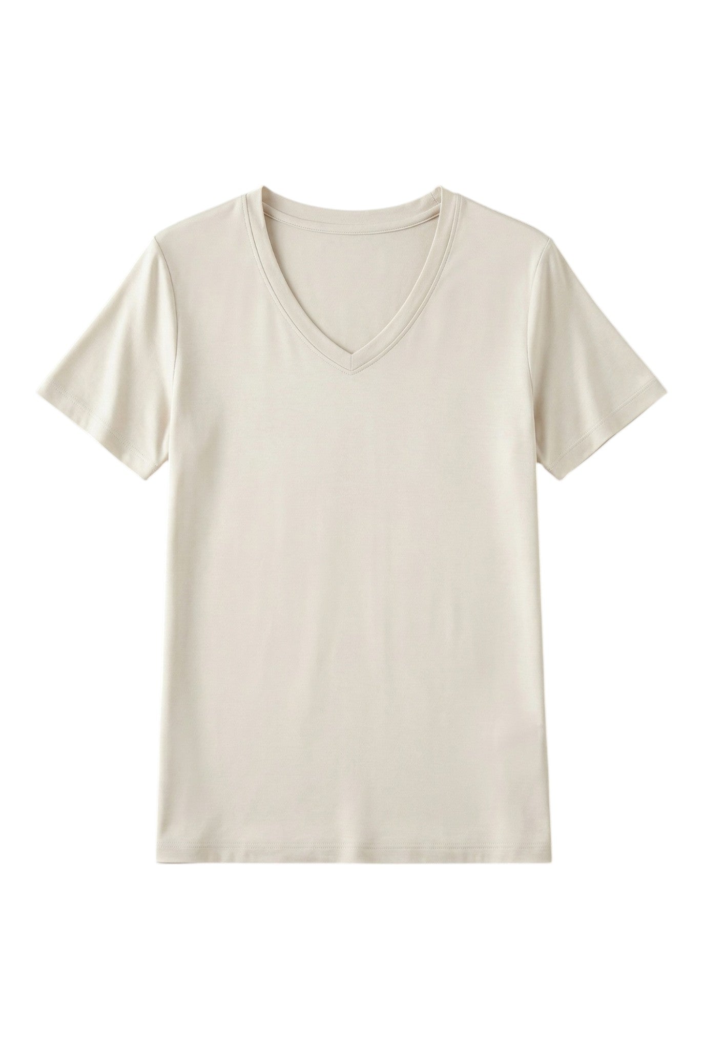 T-Shirt con Scollo V e Maniche Corte in Cotone e Seta | Ideale per la Stagione Estiva