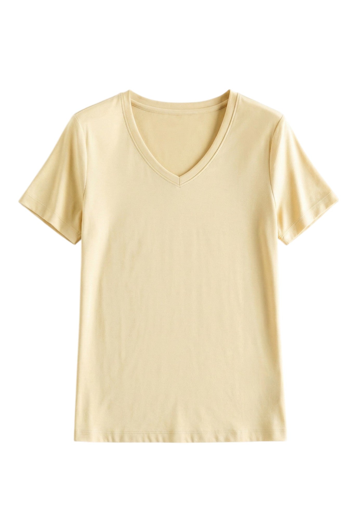 T-Shirt con Scollo V e Maniche Corte in Cotone e Seta | Ideale per la Stagione Estiva