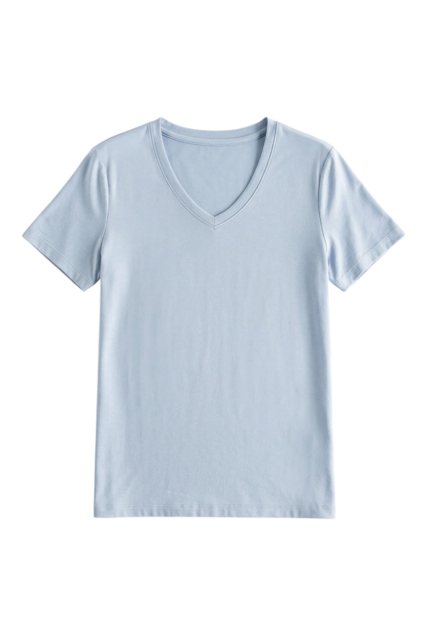 T-Shirt con Scollo V e Maniche Corte in Cotone e Seta | Ideale per la Stagione Estiva