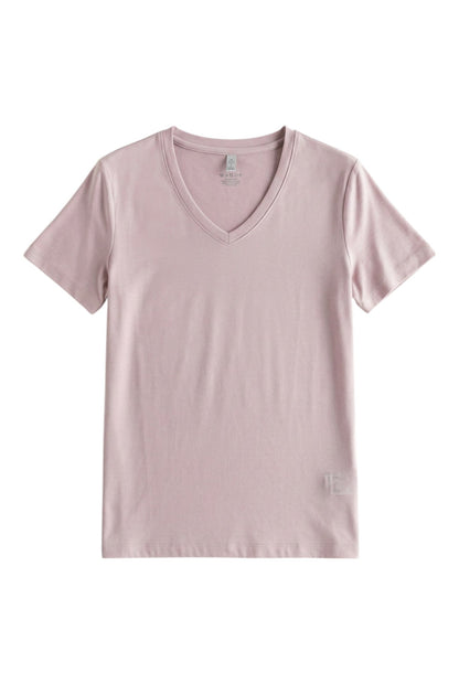 T-Shirt con Scollo V e Maniche Corte in Cotone e Seta | Ideale per la Stagione Estiva