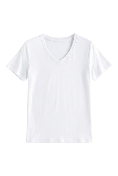 T-Shirt con Scollo V e Maniche Corte in Cotone e Seta | Ideale per la Stagione Estiva