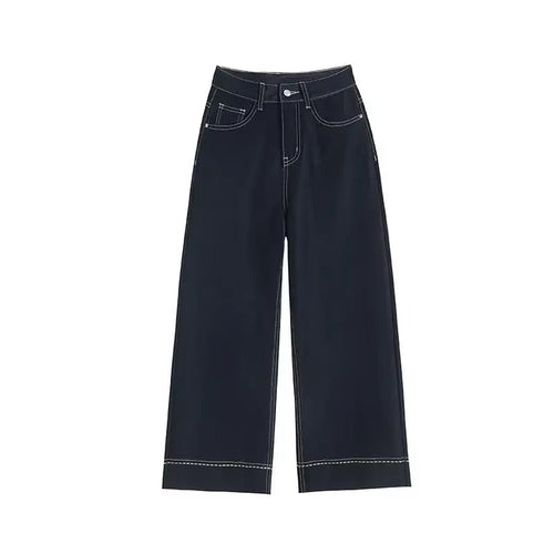 Jeans Gamba Larga con Cuciture a Contrasto | Denim Moderno