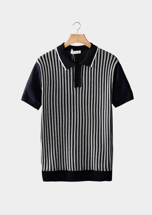 Polo a Righe Verticali con Colletto e Bottoni | Ideale per Look Estivi Casual