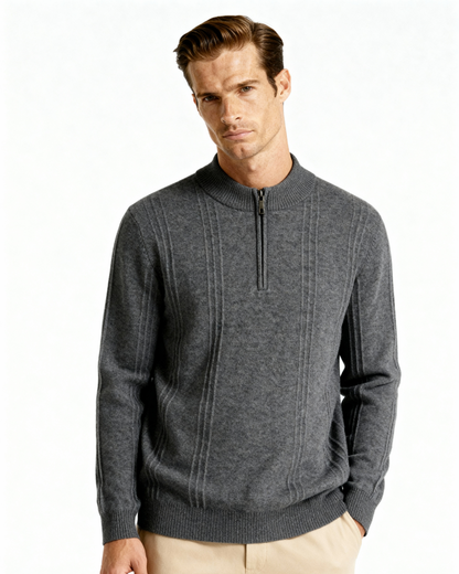 Maglione in Cashmere a Mezzo Zip | Comfort Premium